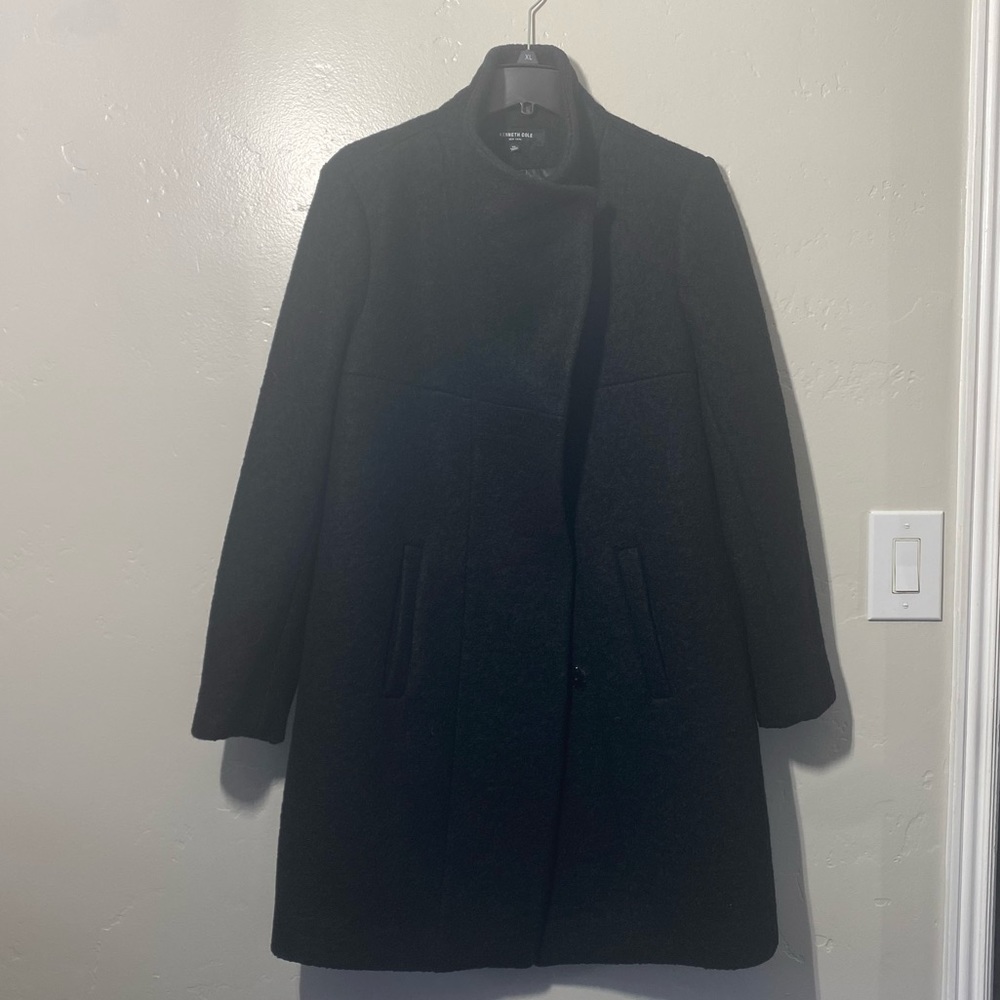 NWOT black Kenneth Cole wool coat. Size XL. - Picture 2 of 4